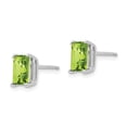 thumbnail image 2 of Primal Gold 14 Karat White Gold 7x5mm Emerald Cut Peridot Earrings, 2 of 4