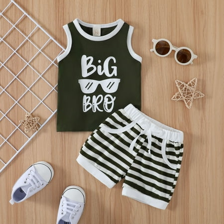 

Akiihool Two Piece Sets For Boy Baby Unisex Baby Cotton Bodysuit Shorts Set (Green 12-18 Months)