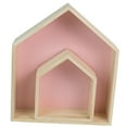 thumbnail image 3 of deevoka 2 Pieces Wall Storage Shelves House Shaped Home Decoration for Playroom Home Pink, 3 of 9