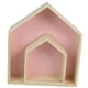 thumbnail image 3 of 2 estantes de almacenamiento de pared con forma de casa para decoración del hogar, sala de juegos y hogar. Rosa, 3 of 9