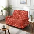 thumbnail image 4 of Jiueut Snowflake Red Pattern Recliner Cover, Wear Resistant Recliner Cover Anti Dust Couch Cover with Storage Pockets for Home Use, 4 of 7