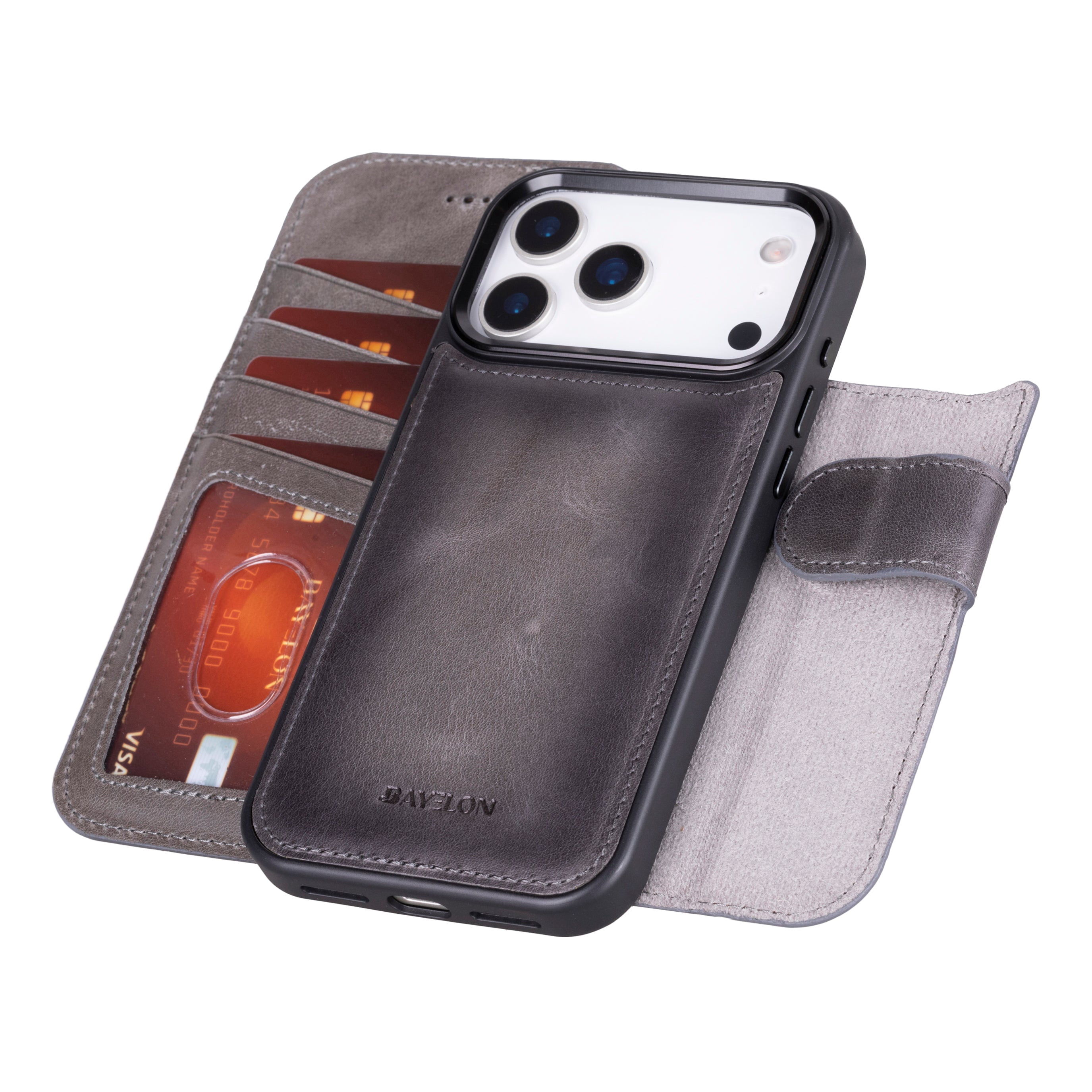 iPhone 17 Pro Detachable Leather Wallet Case - RFID, MagSafe Compatible