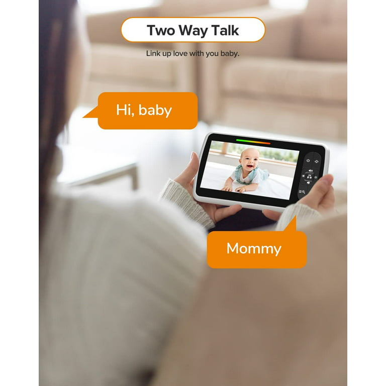 momcozy Baby Monitor with Camera 5 Inch 1080P HD Video Baby Monitor without  WiFi 5000 mAh Battery Baby Monitor Infrared Night Vision Wide Angle Lens  2-Way Audio Vox Mode 960 ft Range 