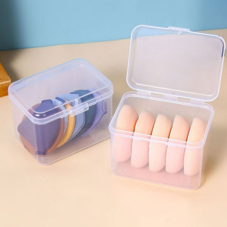 4 Packs Small Plastic Storage Containers, Clear Bead Organizer Case with Lids for Crayons, Crafts, 9*6.5*6.8cm