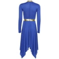 thumbnail image 5 of Aislor Women Liturgical Praise Dance Outfits Long Sleeve Worship Tunic Dress with Wide Leg Pants Royal Blue XXL, 5 of 7