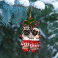 thumbnail image 2 of TIELUTT Sleeping Dog Christmas Hat Car Accessories Christmas Tree Charms Lighted Bows outside Car Partition Acrylic String Beads for Decorations Car Decorating Christmas Wire Glass Vase, 2 of 3