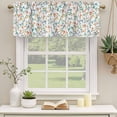 thumbnail image 2 of 2 Pack Valances for Window, Teal Orange Eucalyptus Short Curtains for Kitchen Bedroom Living Room, Weeping Botanical Leaves Rod Pocket Small Window Treatment Valance Drapes 42 x 18 Inch, 2 of 8