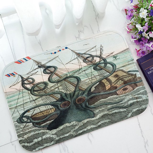 ABPHQTO Sea Monster Octopus Felpudo Antideslizante Interior / Exterior / Baño Felpudo 40x60 cm ABPHQTO Matmat36-23.6x15.7