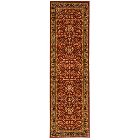 SAFAVIEH Lyndhurst Elizabeth Traditional Floral Runner Rug, Red/Black, 2'3" x 18'