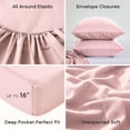 thumbnail image 5 of Sonive Bed Sheet Sets,Ultra Soft Breathable Luxury 4 Piece, (Rose pink, Full), 5 of 9