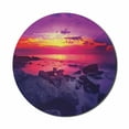 thumbnail image 1 of Americana Mouse Pad for Computers, Dramatic Sunset over the Sea Tropical Beach Summer Idyllic Scenery Image, Round Non-Slip Thick Rubber Modern Mousepad, 8" Round, Purple Red Yellow, by Ambesonne, 1 of 2