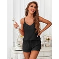 thumbnail image 2 of Ekouaer Women's Pajama Sets Sleeveless Pj Set 2 Piece V Neck Adjustable Cami Tops Drawstring Shorts Lingerie Sleepwear, 2 of 6