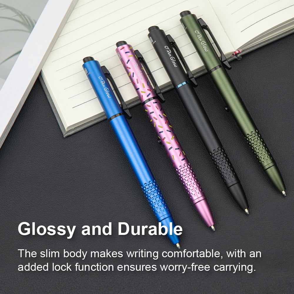 OLIGHT O'Pen Glow EDC Pen Light, 120 Lumens with Green Beam, Rechargeable LED Flashlight for Outdoor Uses, Writing, Adventure, Professional Business Gift(Blue)