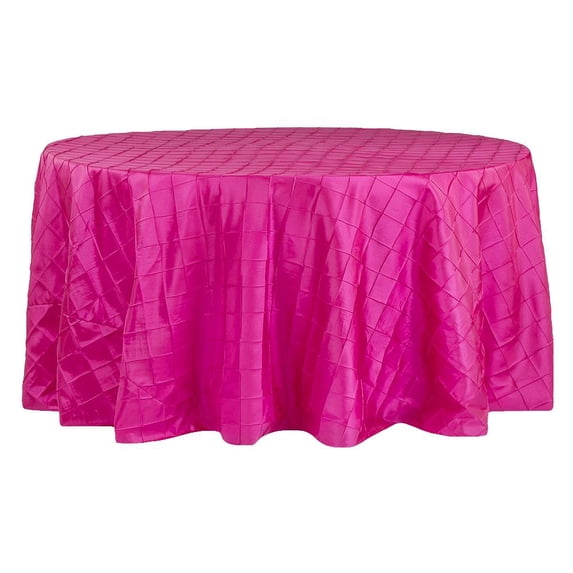 1 Pc, Pintuck 132" Round Tablecloth - Fuchsia For Wedding & Party Decor
