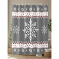 thumbnail image 4 of Chrsitmas Snowflake Shower Curtain Set ，Waterproof Fabric Shower Curtains Winter Snow Gray Background Shower Curtains for Bathroom,Bathroom Decor 72"x78", 4 of 6