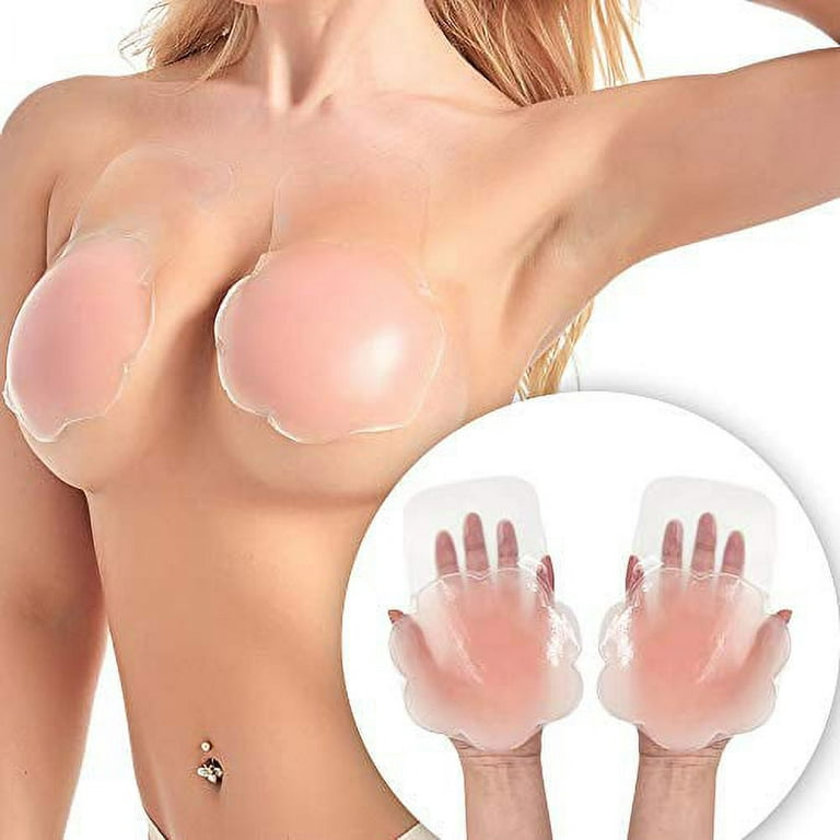 Nipple Covers- Adhesive Silicone Pasties 5.1 Inch Sticky Bra Strapless  Breast Lift Reusable Plus Size Petals