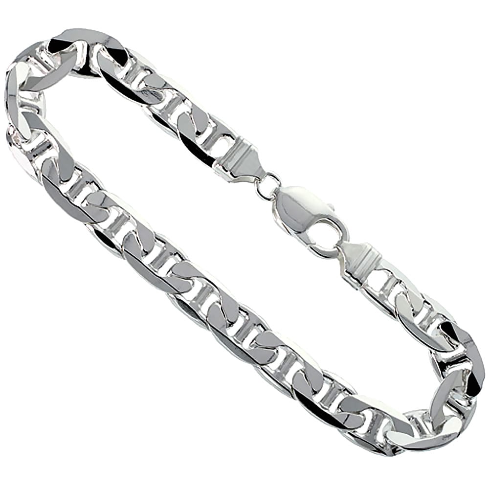 Solid Sterling Silver Mariner Link Bracelet 