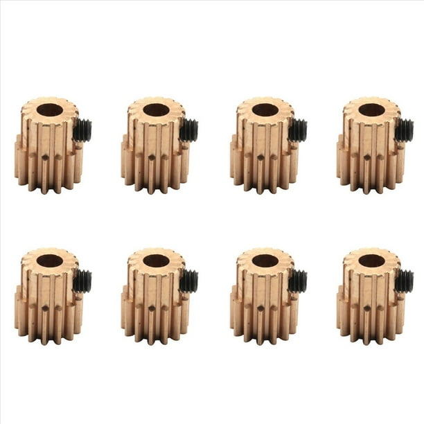 8PC Model Car 14T Motor Gear 0.5M MóDulo R86044 PiñOnes de Metal para 86100 1:10 RC Cars Accesorios