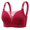 thumbnail image 1 of Gibobby Sujetador antiflacidez para mujer, cómodo y sexy, con encaje, antiflejes y sin anillo de Brasieres anchos de espalda(Vino,36), 1 of 2