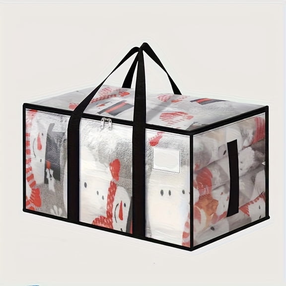 Large Capacity Transparent Storage Bag Clear Clothes Blanket Organizer with Handles Moving Supplies Bag for Home Storage