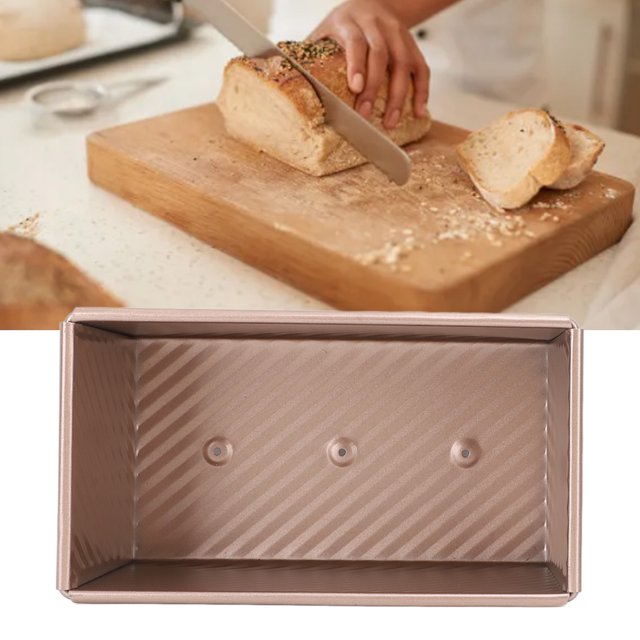 Nonstick Baking Loaf Pan, 8.1x4.6x4.6inch Rectangular Baking Bread Loaf Pan, Carbon Steel Corrugated Bread Box for Baking Bread, Dishwasher Safe