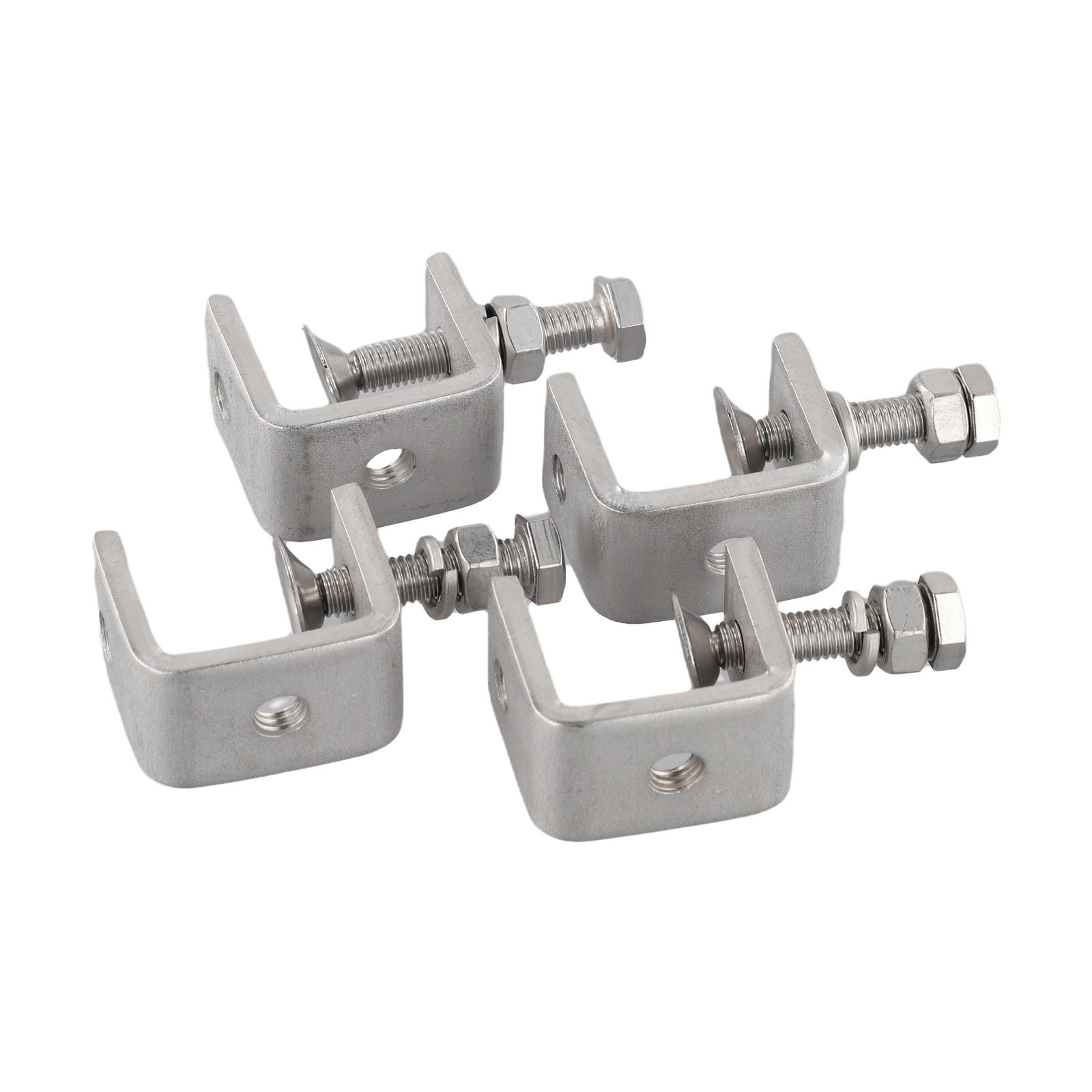 4X Stainless Steel C Clamps Clamp For Mounting U Clamps Small Desk Clamp
