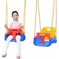 thumbnail image 3 of Baby Swing, 3 in 1 Baby Kids Swing, Baby Swing Seat with Backrest and Safety Belt, 6 Months to 6 Years, Indoor Outdoor Swing Set (Blue 3 in 1), 3 of 5