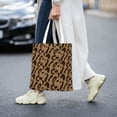 thumbnail image 2 of DouZhe Reusable Grocery Bags, Modern Animal Print Brown Lightweight Polyester Canvas Cloth Tote Bag for Travle Gym Shopping School, 15" x 16", 2 of 7