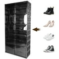 thumbnail image 3 of golytefs 10 Tiers 40 Pairs Foldable Shoe Rack Organizer Plastic Shoe Cabinet (Black), 3 of 9