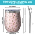 thumbnail image 5 of 12oz Stemless Wine Tumblers Pink Christmas Gingerbread Pattern Vacuum Insulated Stainless Steel Travel Tumbler Cups Mug with Lid and Straw for Champaign,Cocktail,Beer with Cleaning Brush, 5 of 5