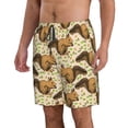 thumbnail image 2 of Wukai Retro Squirrel Print Beach Trunks with Compression Liner Swimsuit Quick Dry Beach Sports Shorts with Pocket-Medium, 2 of 8