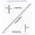 thumbnail image 2 of 6 Pieces 12 Inch Upholstery Needle Long Straight Hand Needle Stainless Steel Hand Sewing Needle Sewing Upholstery Needle for Webbing, Sewing Edges and Stitching Through Padding, Crafts Projects, 2 of 5
