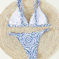 thumbnail image 2 of Womens Bikini Swimsuit Stripe V Neck Back Cross Two Piece Bathing Suitm, 2 of 5