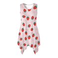thumbnail image 5 of Garronmavis Pink Strawberry Couples Matching Outfits Mens Button Up Shirt Polyester Loose Shirt and Womens Sleeveless Dress Irregular Hem Summer Hawaiian Sundress with Pocket, 5 of 7