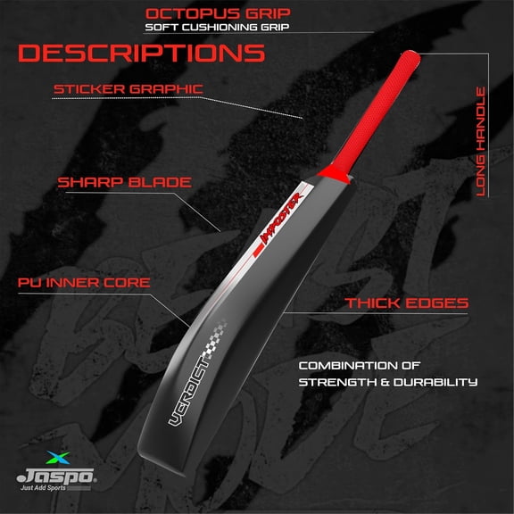Jaspo Imposter Fumes Premium Hard Plastic Cricket Full Size Bat (35” X 4.5” Inch) For All Age Groups | Designed With Safety In Mind