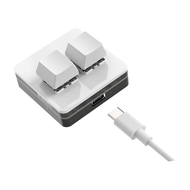 Teclado de 2 teclas Baoblaze Mini teclado para Juegos de PC programación blanco