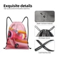 thumbnail image 4 of Saiise Colorful Cartoon Biplane Pattern Sports Drawstring Backpack - String Swim Gym Bag with Wet Proof Pocket for Women&Men-Small, 4 of 6