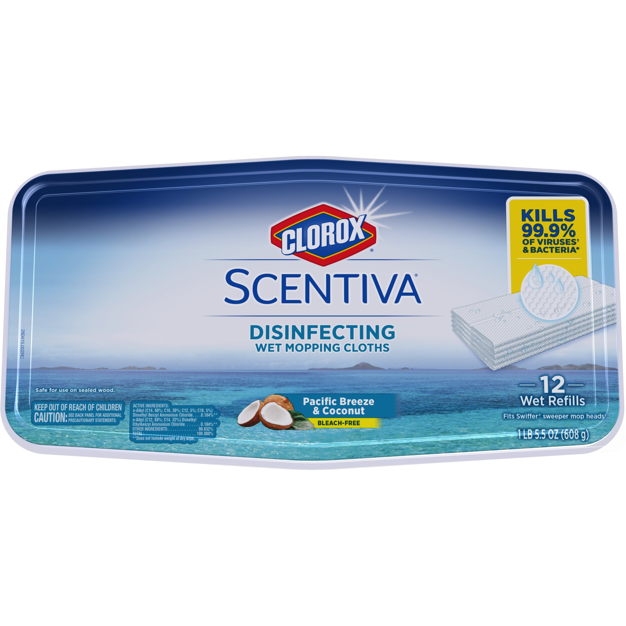 Clorox Scentiva Disinfecting Wet Mopping Pad Refills Bleach Free
