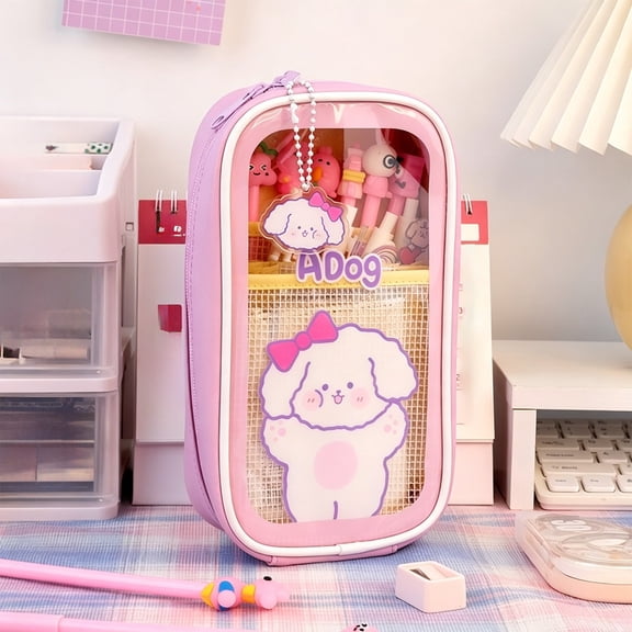 High Capacity Pencil Case, Aesthetic Big Pencil Bag Pouch Box Organizer Pen Case with Zipper, Kawaii Stationery Storage and Organizer, Classroom Office Supplies for Teen and Adult
