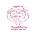 thumbnail image 1 of Adhesivo de pared para el Día de la Madre con forma de corazón para manos y pies de bebé, 1 of 3