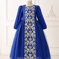 thumbnail image 2 of EnJoCho Girls Musli𝗆 Dress Islami𝖼 Abaya Girls Ramadan Musli𝗆 Dress Toddler Girls Long Sleeve Lace Embroidered Islami𝖼 Eid Abaya Prayer Dress Kids Kaftan Arabic, 2 of 6