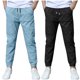 thumbnail image 1 of Odeerbi 2 Pack Boys Summer Cotton Linen Jogger Pants Casual Lightweight Elastic Waist Drawstring Sweatpants Para 3-13 Años, 1 of 9