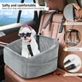 thumbnail image 3 of Dog Car Seat for Small Dogs,Detachable Washable Dog Booster Seat for Medium Dogs Under 30lbs, Pet Car Seat Travel Bed with Storage Pockets and Dog Safety Belt (Grey), 3 of 12