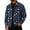 01#Blue, variant on Men's Christmas Reindeer Snowflake Square Frame Print Corduroy Jacket, Lapel Long Sleeve Snap Button Coat, Casual Loose Fit Fall Winter Outerwear S
