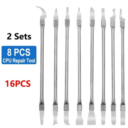 

16 PCS Prying Opening Spudger Hand Tool Professional Dual-Head Electronic Repair Tool Mobile Phone Metal Crowbar CPU Pry Knife 2 SETS