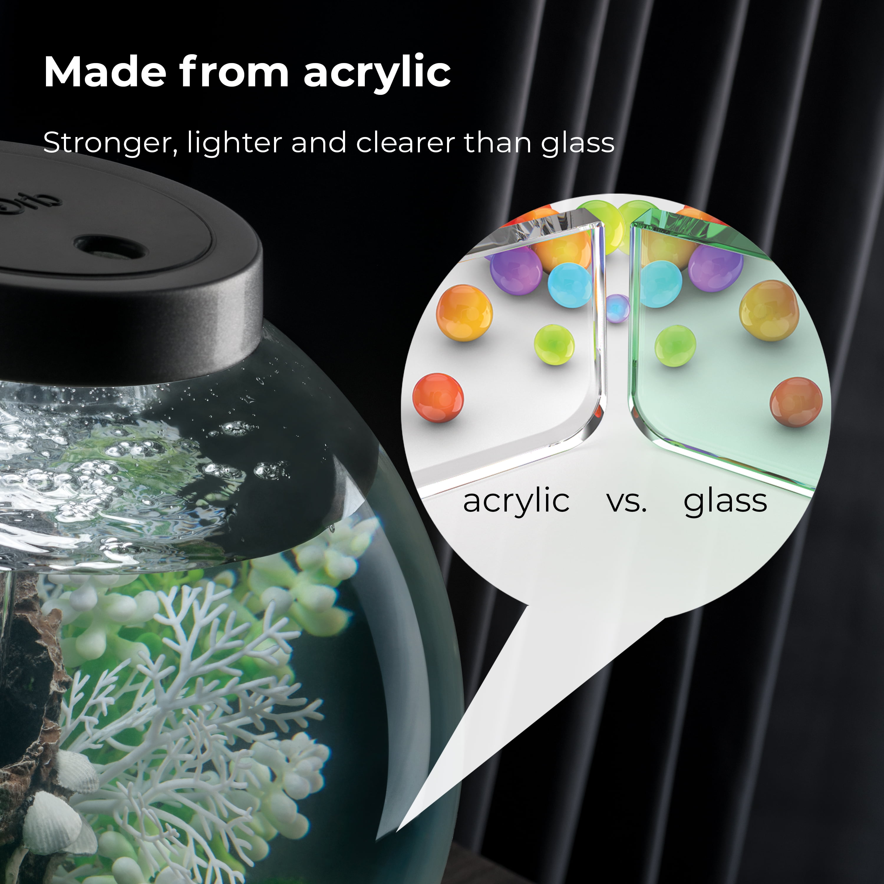 biOrb CLASSIC 30 Aquarium with MCR Light - 8 Gallon, Black