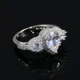 thumbnail image 3 of 3ct White Water Drop AAA CZ Band 925 Silver Women's Wedding Party Ring Size 6-10, 3 of 6