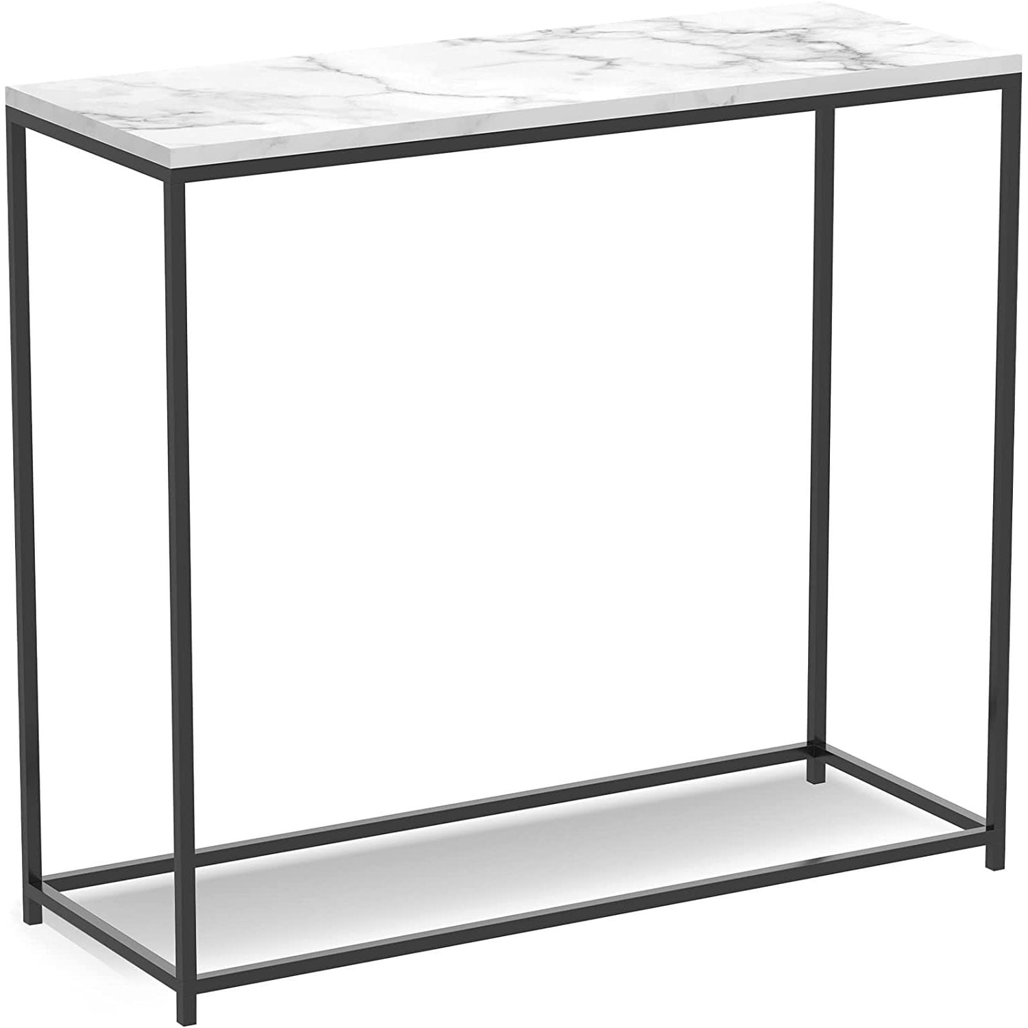 FulnKye Metal Console Table, Marble Black Console Tables for Entryway