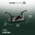 thumbnail image 3 of Homewerks Worldwide 242113 4 in. HomePointe Centerset Lavatory Faucet with 2 Handle - Brushed Bronze, 3 of 6