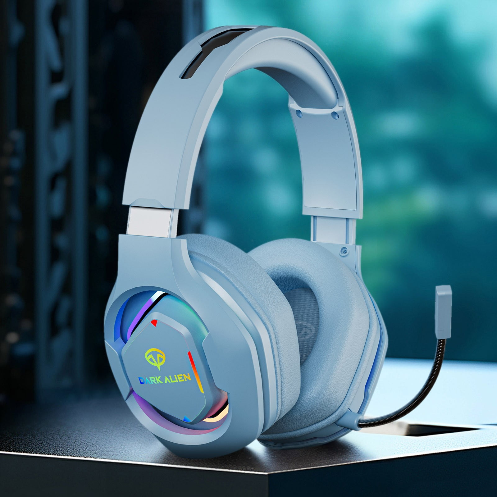Bluetooth Headphones, Wireless Over-ear Headphones Gaming Headset Gaming Headphones with Microphone, Bluetooth Over Ear Headphones(Blue)